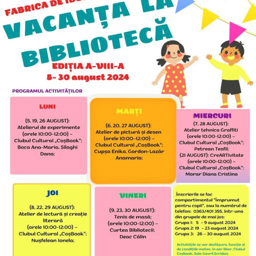 Biblioteca Județeană &quot;George Coșbuc&quot; Bistrița-Năsăud invită copiii la &quot;Vacanța la Bibliotecă&quot;