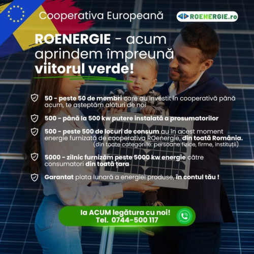 Cooperativa ROenergie sprijină tranziția la energia verde și ajută prosumatorii