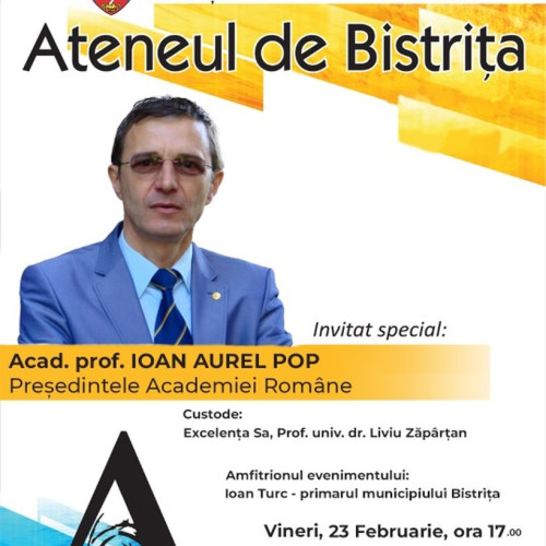 Revine Ateneul din Bistrița cu invitat special: președintele Academiei Române