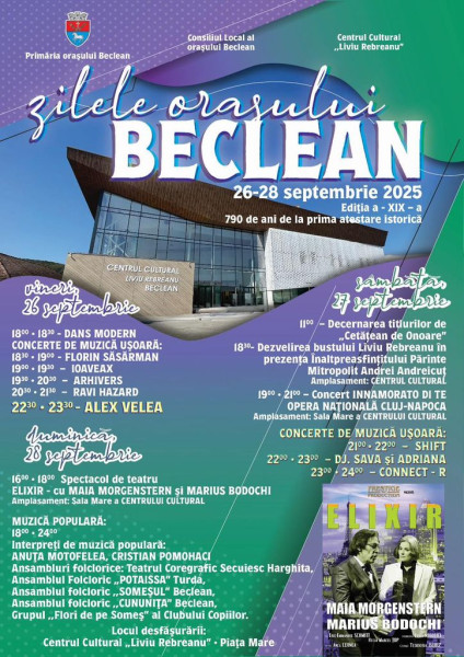 Becleanul împlinește 790 de ani. Zilele Orașului, în 26-28 septembrie