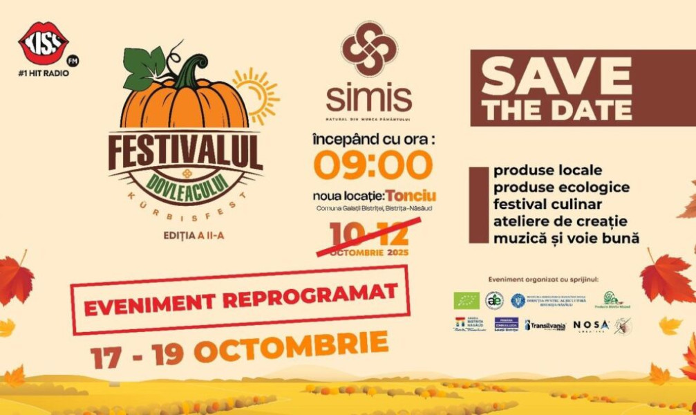 Festivalul dovleacului aduce ateliere, spectacole și preparate tradiționale în Bistrița-Năsăud