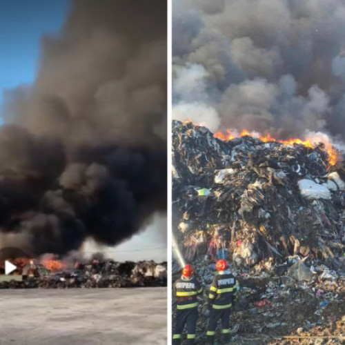 Incendiu cu degajări mari de fum în comuna Ariceştii Rahtivani, intervenţie în curs