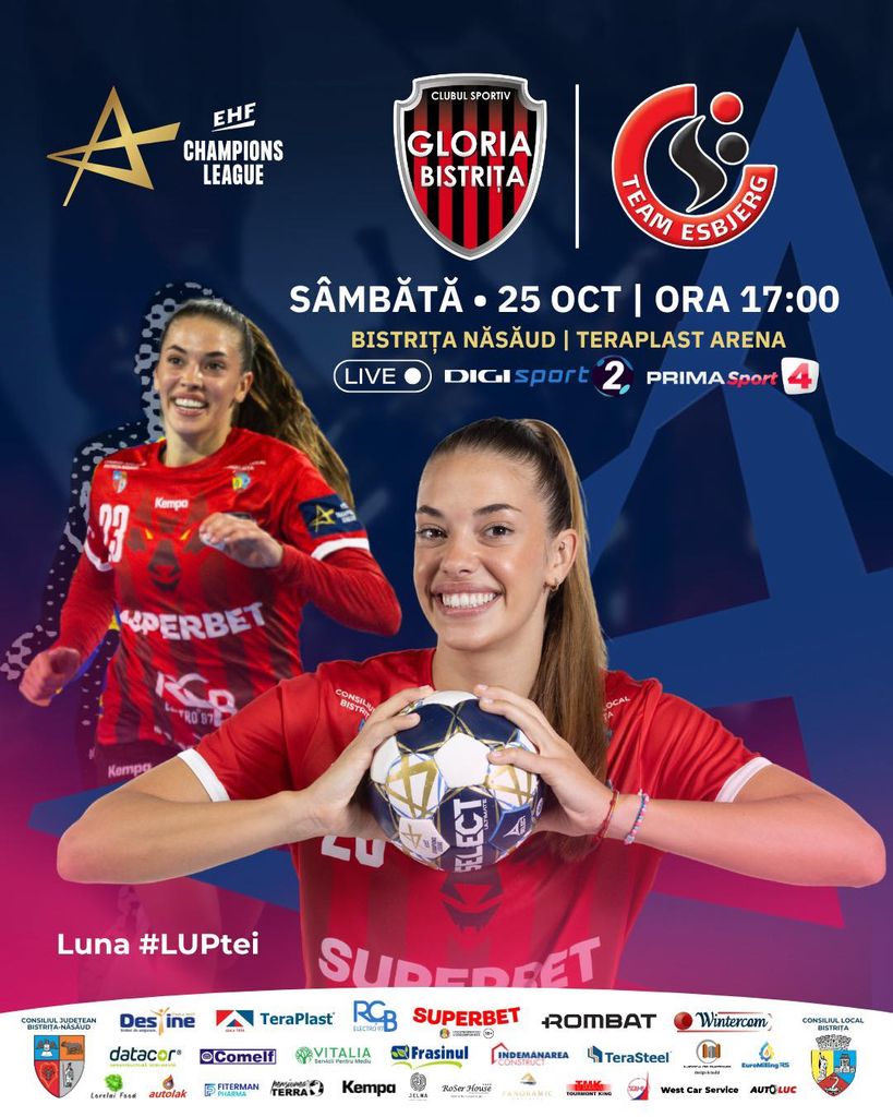 Gloria Bistrița joacă împotriva Esbjerg într-un meci dificil în Liga Campionilor