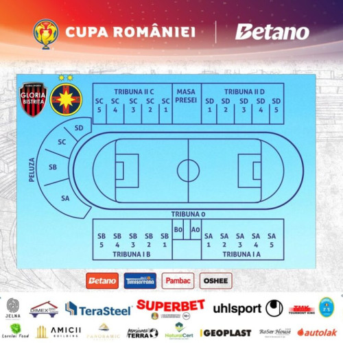 Gloria va avea peste 6.000 de spectatori la meciul transmis în direct