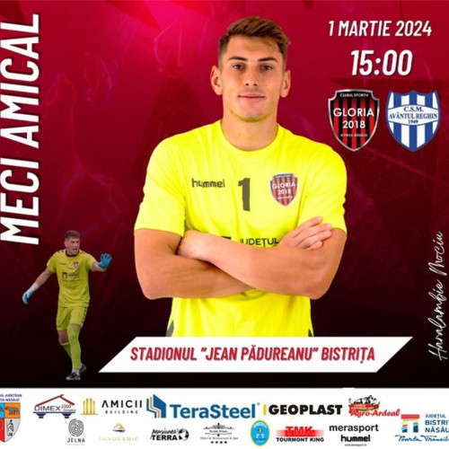 Ultimul meci de pregătire al echipei Gloriei înainte de startul Ligii a 3-a pe Stadionul "Jean Pădureanu". Speranța pentru succesul cu Avântul Reghin!