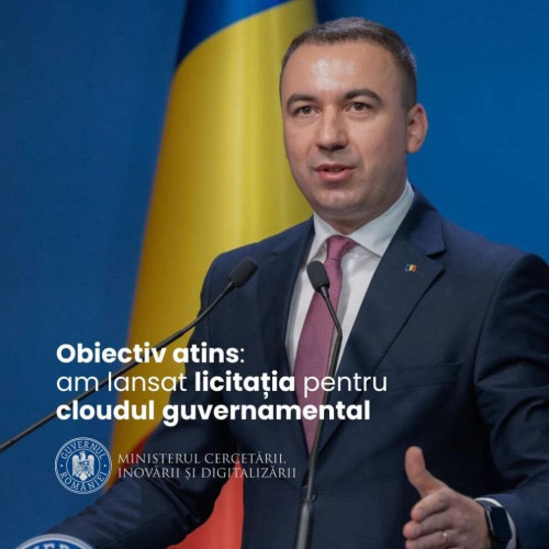 Romanian News Title: "Cloudul guvernamental din România, licitat pentru tehnologii de ultimă generație de aproape 80 milioane euro