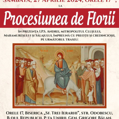 Procesiune de Florii la Bistrița: Programul manifestării religioase și binecuvântarea ramurilor de salcie.