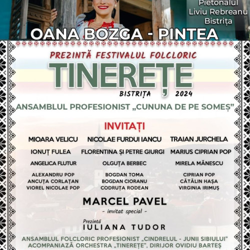 Festivalul ”Tinerețe” în Bistrița: Invitat special, Marcel Pavel, vor urca pe scena muzicală