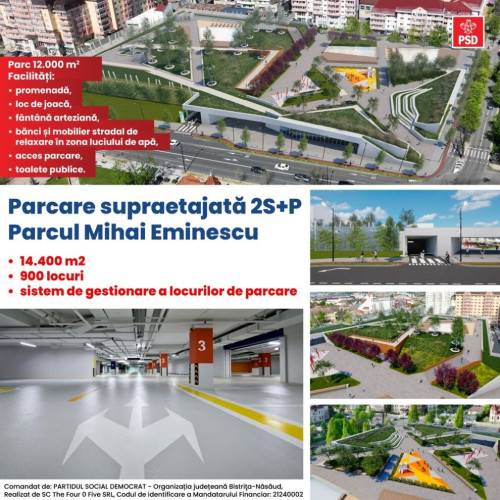 Regenerarea urbana in zona Eminescu: Constructie de 900 locuri de parcare, promisiunea lui Gabriel Lazany (PSD)